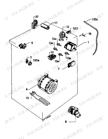 Взрыв-схема стиральной машины Castor PRAKTIKA800 - Схема узла Electrical equipment